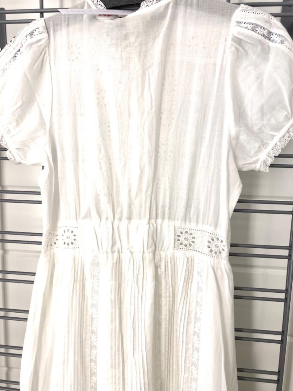 House of Harlow 1960 White embroidered lace cotton short sleeve Midi Dress - Picture 4 of 4